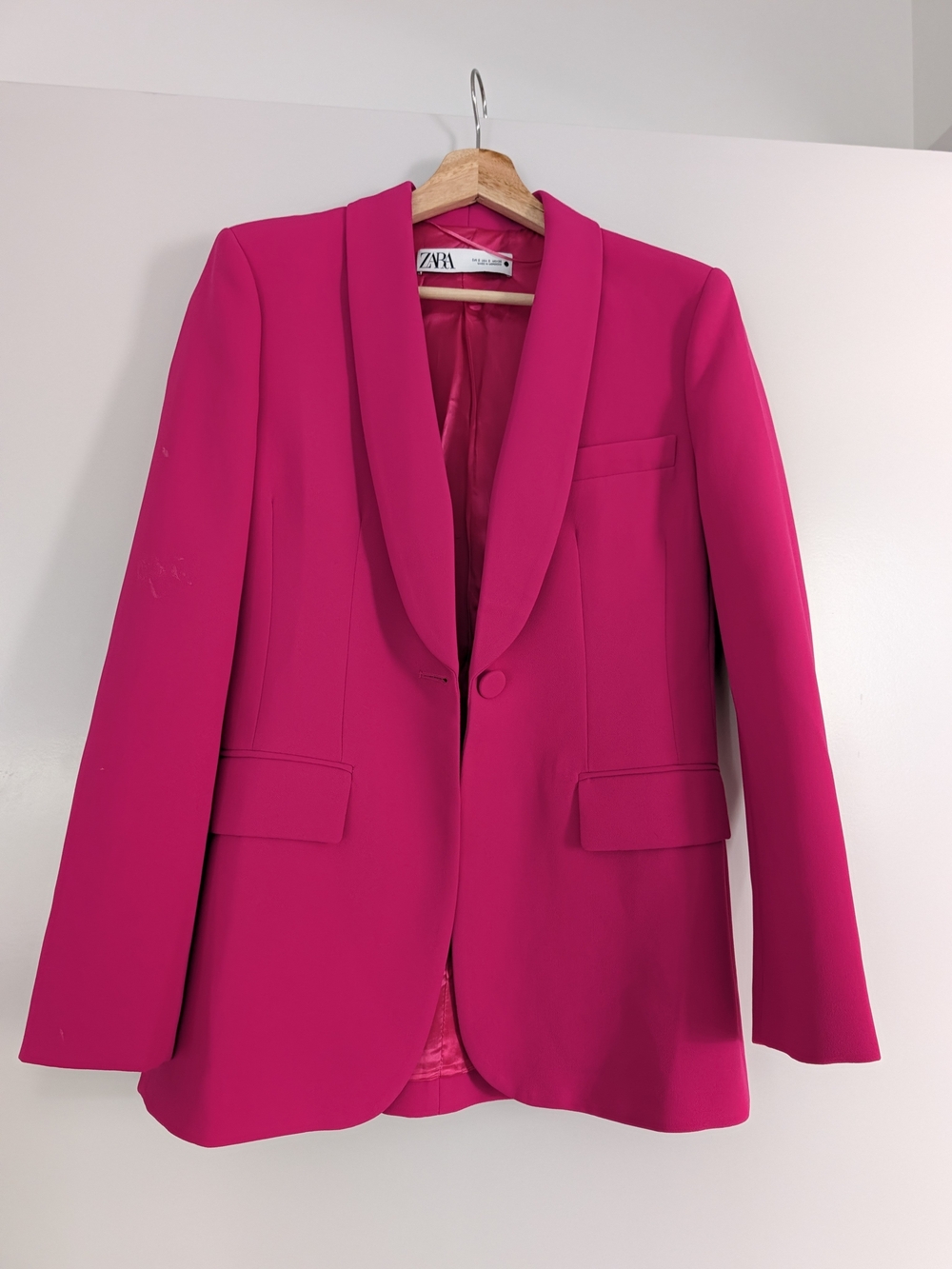 Zara Women's Bright Fuchsia Shawl-Collar Blazer